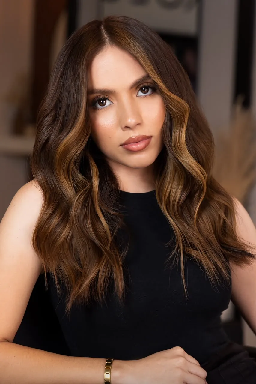 Balayage bronde con ondas